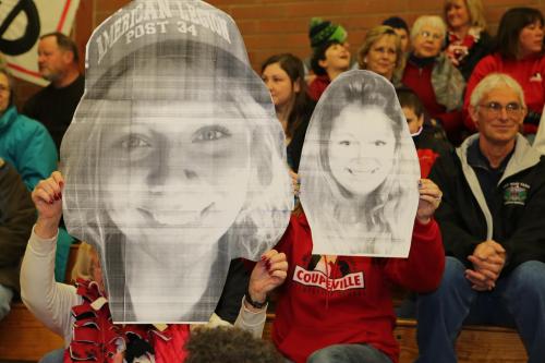 Messner is related to 92.6% of Coupeville, and many of them sported giant Bree cutout heads in support.