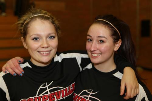 Wolf seniors Breeanna Messner (left) and Amanda Fabrizi. (John Fisken photo)