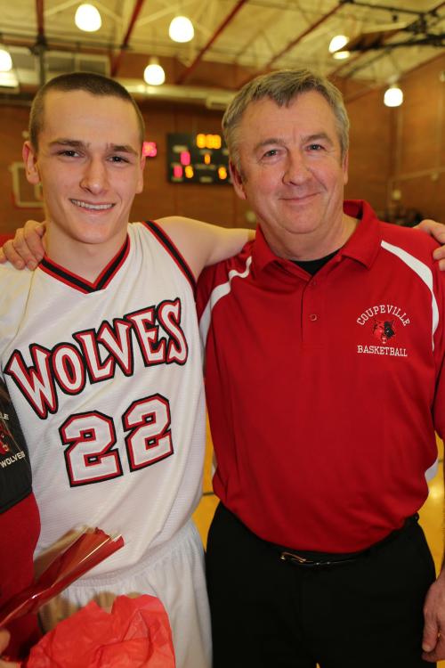 Gavin O'Keefe and CHS assistant coach (and dad) Ryan O'Keefe.