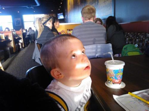 "Oh lord, Uncle David is rambling about the Canucks again ... Go to your happy place ... I'm the map! I'm the map! I'm the map!! Ah yeah... (Sarah Kirkconnell photo)