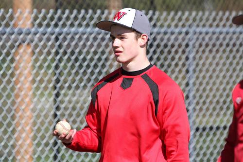 Wolf catcher Jake Tumblin called a good game Thursday, as CHS pitchers (John Fisken photo)