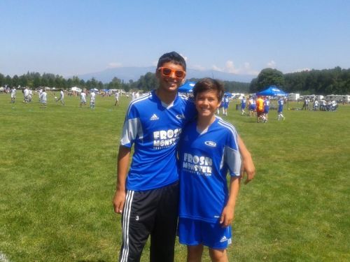 Abraham Leyva (left) with select soccer teammate Dawson d'Almeida. (Dan d'Almeida photo)