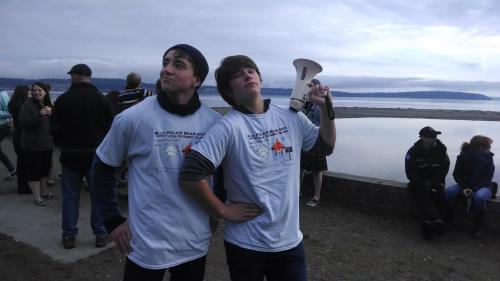 Shane Squire (right), with partner in crime Sebastian Davis.