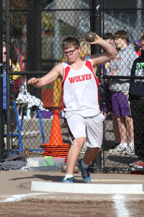 Nick Weatherford prepares to launch the shotput.