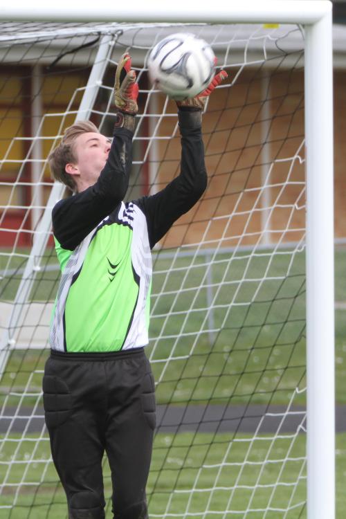 Connor Thompson, seen here earlier in the season, moved up from JV and played a chunk of the second half Wednesday. (John Fisken photo)