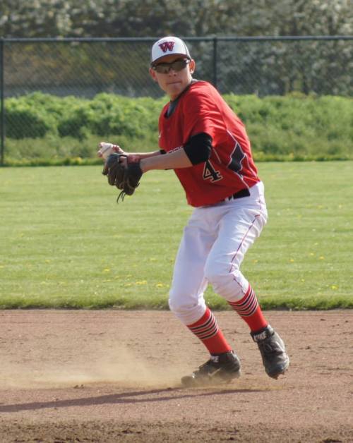 Shortstop CJ Smith and the Wolf defense played flawless ball behind Ben Etzell Monday. They just couldn't score any runs for him. (Shelli Trumbull photo)