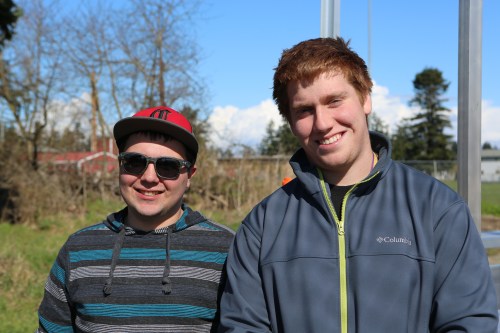 Alumni alert #2 -- former Wolf basketball teammates Drew Chan (left) and Caleb Valko.