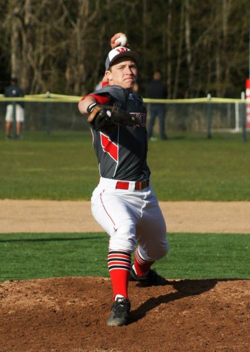 Korbin Korzan whiffed four and shut down Granite Falls in relief Wednesday. (Shelli Trumbull photo)