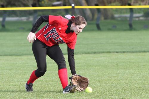 Haley Sherman patrols left field Wednesday. (John Fisken photos)