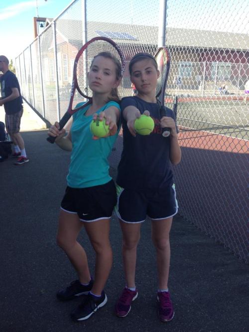 Back alley brawlers Valen Trujillo (left) and Micky LeVine rule the tennis courts. 