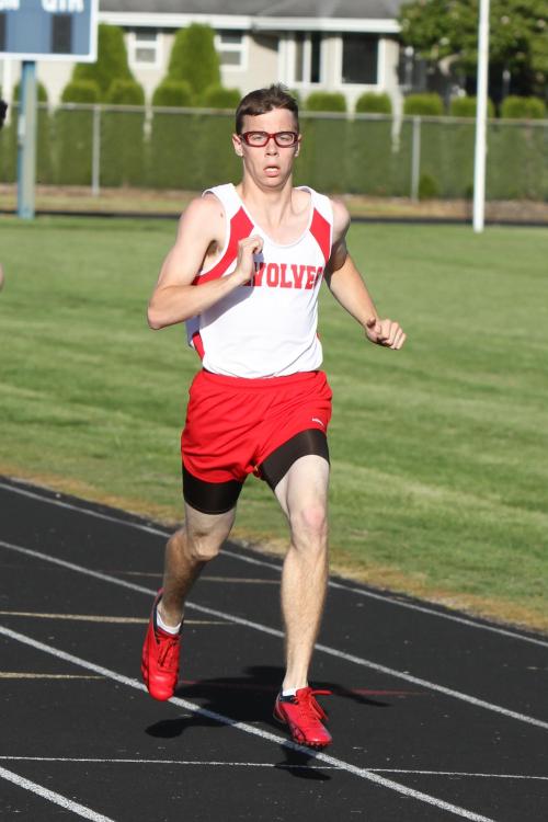 Fellow sophomore Jared Helmstadter moves on in the 400 and with two Wolf relay teams.