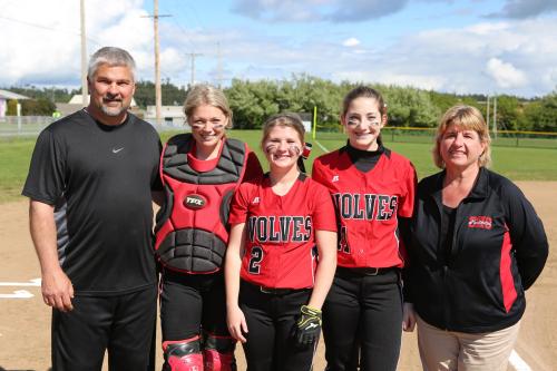 The terrific trio with coaches David and Amy King.