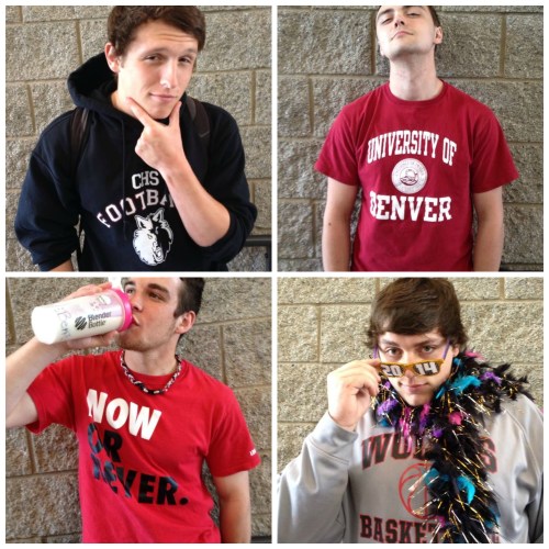 Clockwise, from top left, Mr. CHS runner-ups Brett Arnold, Brian Norris, Nick Streubel and Ben Etzell.