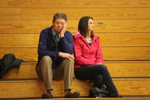 CHS Principal Sheldon Rosenkrance and wife Janie attend a Wolf basketball game.
