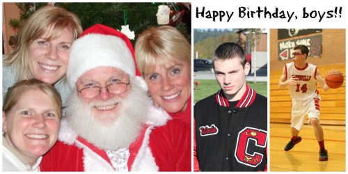 Paul Messner, with his three daughters, and young guns Wade Schaef (center) and Jared Helmstadter all share a birthday.