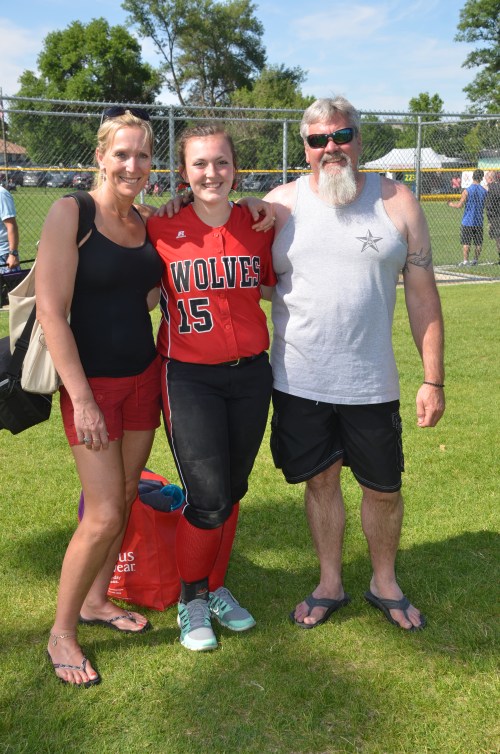 Hailey Hammer, who excelled all season while playing through an injury, and parents Linda and Mark Hammer.