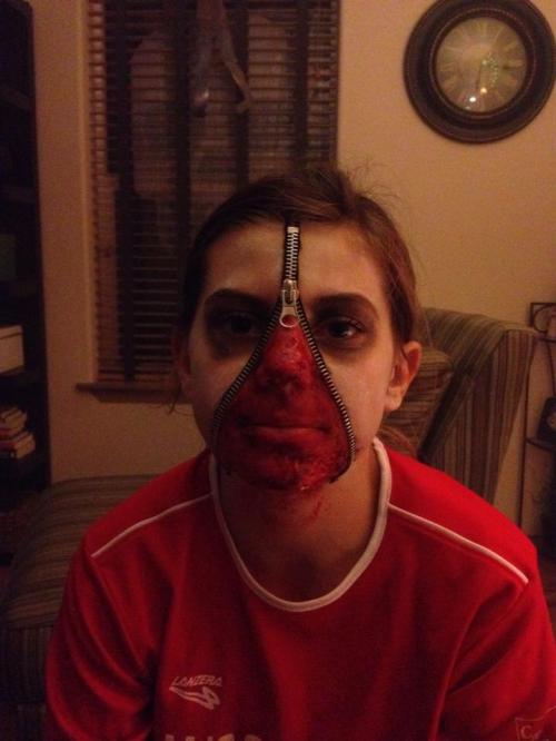 LeVine gets unzipped at Halloween. (Joline LeVine photo)