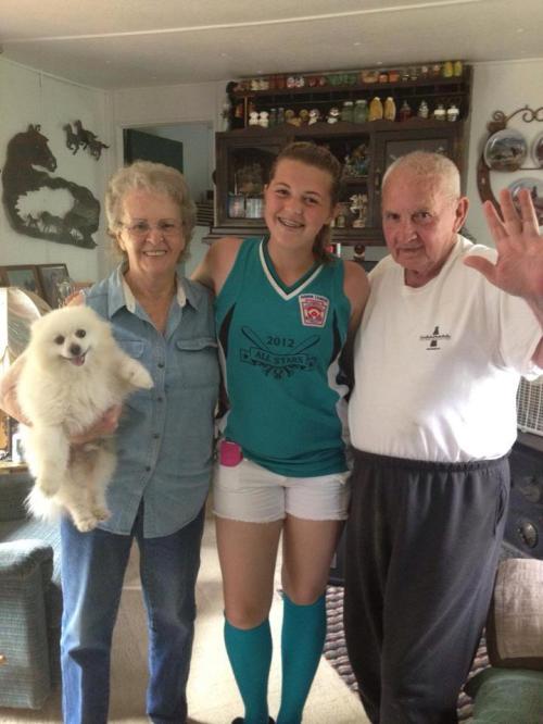 Madeline Nordberg with her great-grandparents.