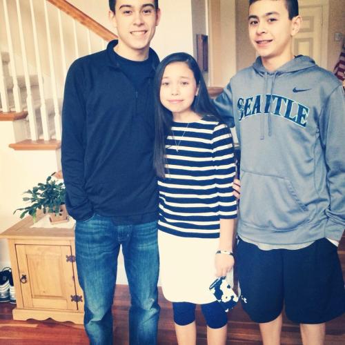 Hunter Smith (right), with siblings CJ, a baseball star for CHS, and Scout.