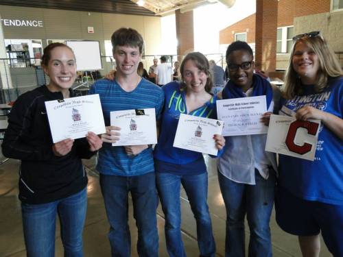 Left to right, CHS track stars Marisa Etzell, Jake McCormick, Erin Rosenkranz, Danan