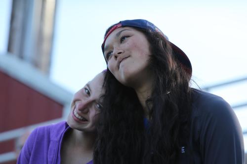 Sylvia Hurlburt (left) and Makana Stone, hangin' out.