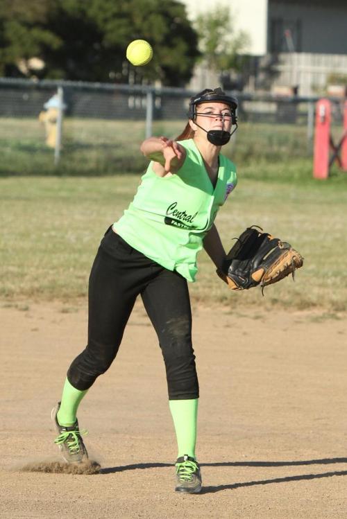 Katrina McGranahan comes up firing at short.