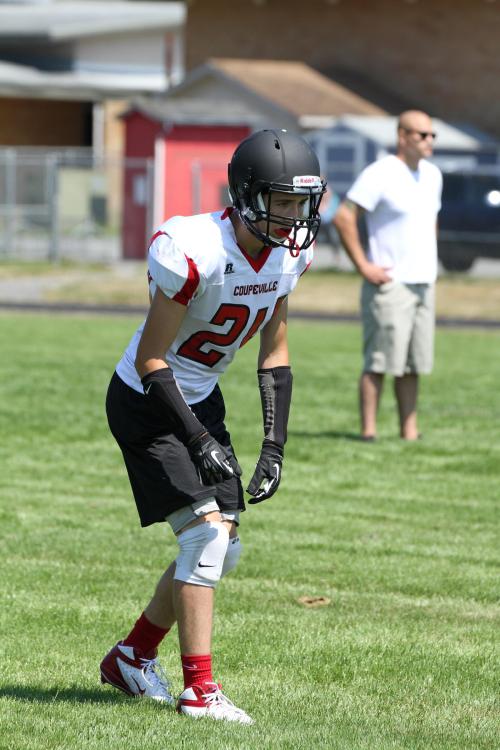 Ryan Griggs prepares to launch himself down field. (John Fisken photos)