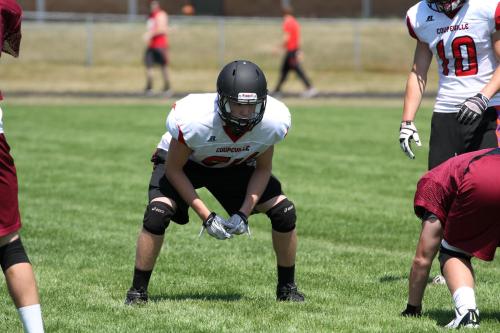 Matt Shank prepares to defend his turf.