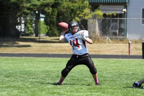Freshman Hunter Downes gets ready to throw the long ball.
