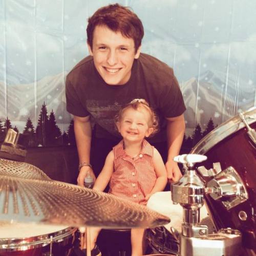 Brett Arnold and a member of his fan club.