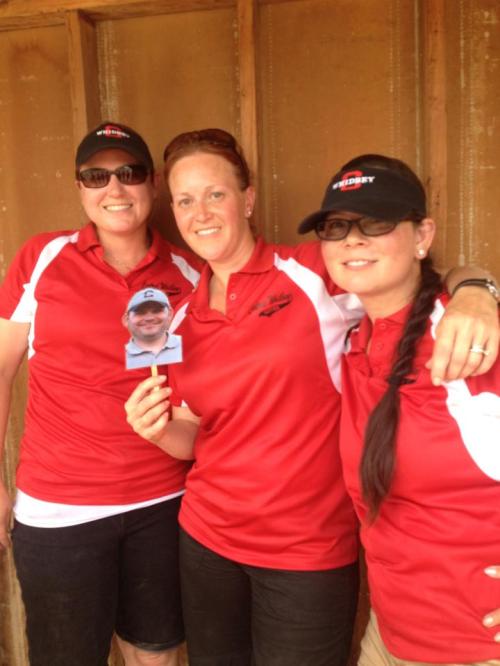 Lark on a stick joins (l to r) Katy Wells, Mimi Johnson and Karen Swegler.