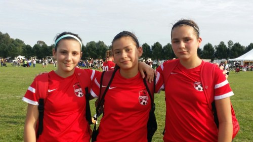 Rising soccer stars (l to r) Kalia Littlejohn, ? and Mia Littlejohn.