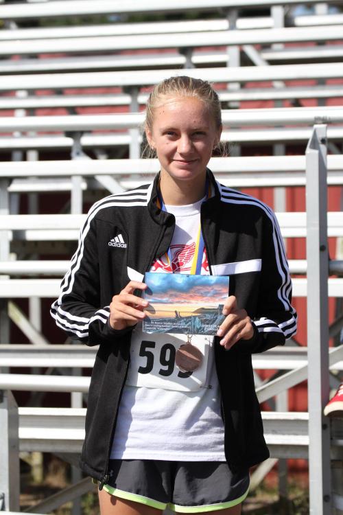 Coupeville's own, Olivia Flack, was the top female finisher in the 5K. (John Fisken photos)
