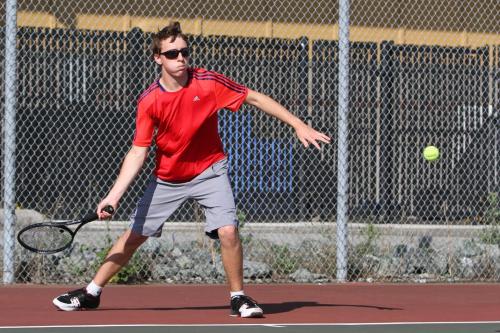 Sebastian Davis prepares to unleash the power of his forehand. (John Fisken photo)