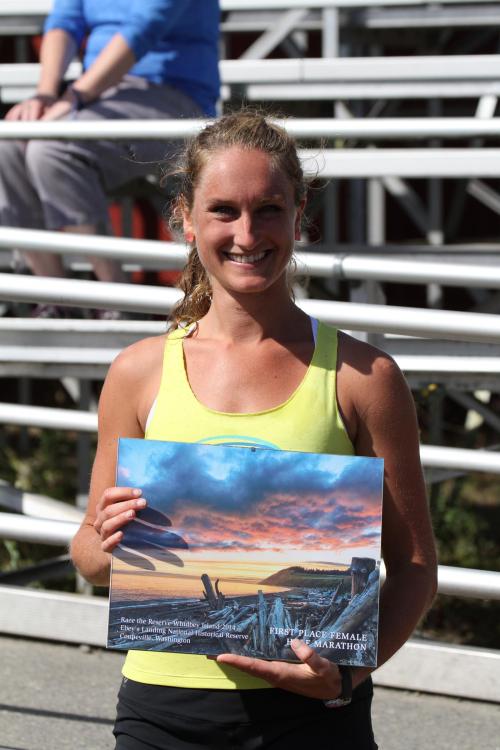 Half marathon female winner Louisa Hays.