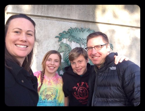Jodi, daughter Maggie, son Aiden and her square-jawed, matinee idol husband, Jon.