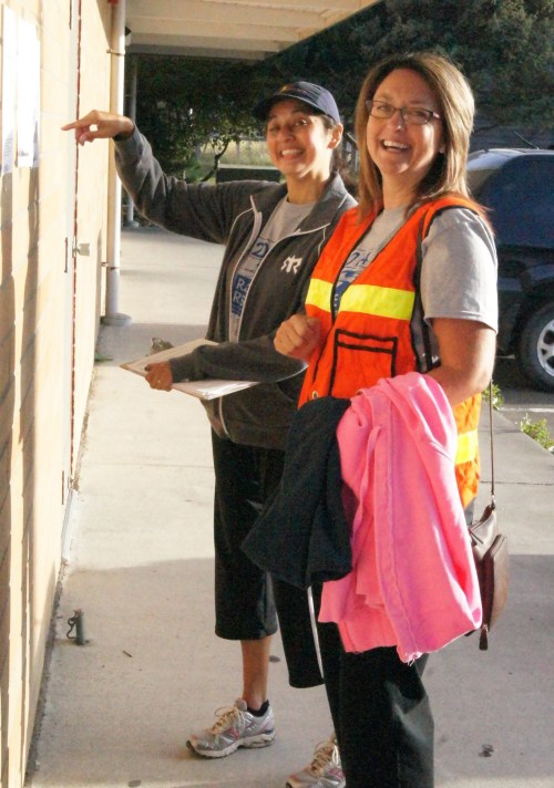CHS Class of 2015 moms Elizabeth Bitting (left) and Wendy McCormick keep everything running smoothly. (ST)
