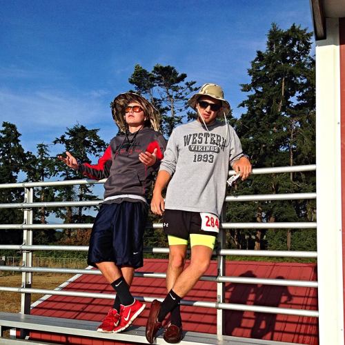 Danny Savalza, half marathon stud (right) hangs out with Josh Bayne.