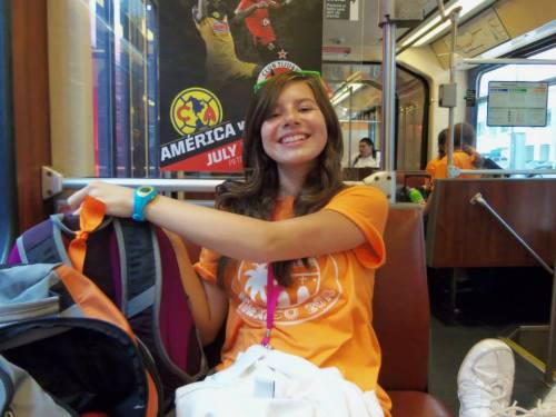 Spreading joy on a trip to Mexico with her church youth group.