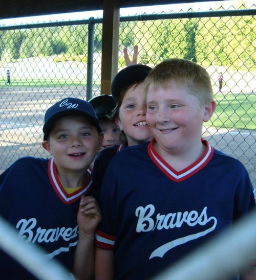 Carson Risner (right), back in his little league days.