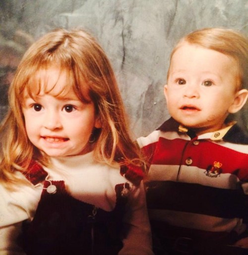 "Some day I will rain down buckets on you from every angle!" Future CHS hoops star Amanda Fabrizi hangs out with lil' bro Clay Reilly.