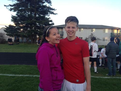 Zane Bundy (right), hangin' out with McKenzie Bailey during his high school season. (Janine Bundy photos)