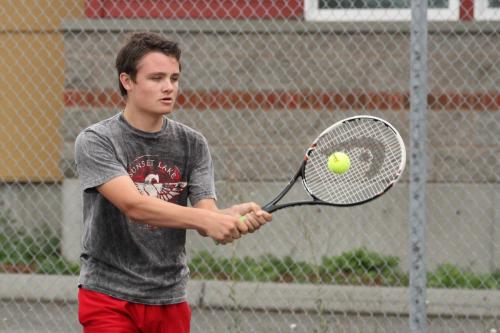 Grey Rische remains focused.