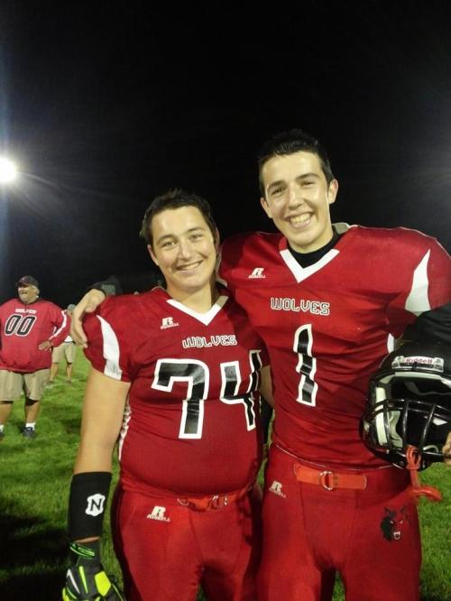 Brenden Gilbert (left) and Ryan Griggs enjoy the moment. (Heidi Smith photo)