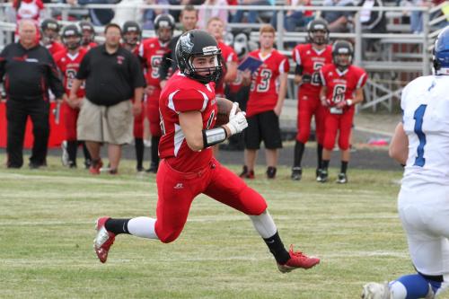 "Jukin'" Josh Bayne flies for some of his 171 yards.