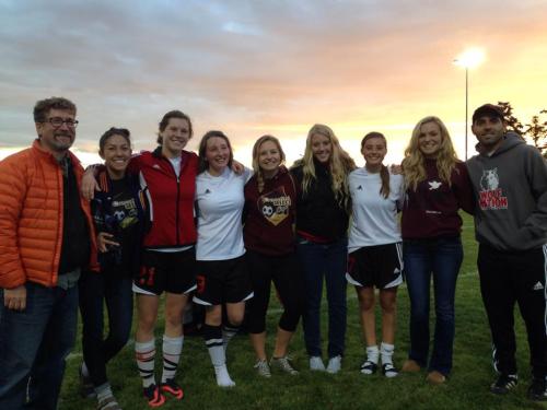 Whidbey Islanders unite after th egame.