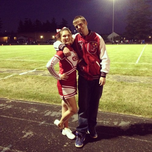 Langvold, pre-surgery, hanging out with girlfriend Jovanah Foote.