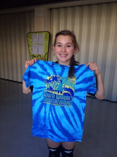 Sophomore Valen Trujillo poses with her tourney shirt.