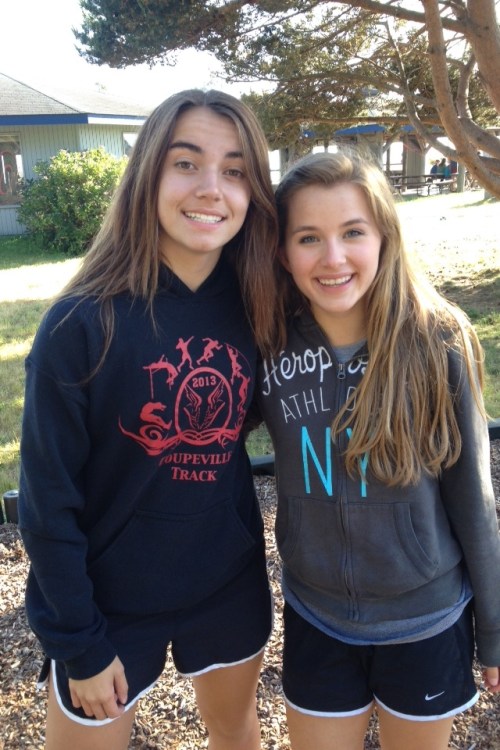 Birthday girl Mattea Miller (left) and guest writer Valen Trujillo.