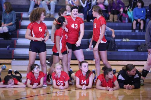 Sarahj Wright (43) entertains the troops prior